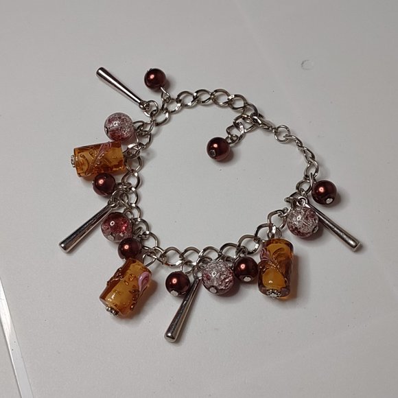Cute Metal Glass And Plastic Charm Bracelet - Picture 1 of 12